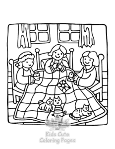 Free printable Cute Cozy Eras coloring page for kids