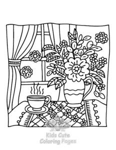 Simple Cute Cozy Eras coloring page for toddlers