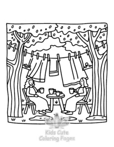 Simple Cute Cozy Eras coloring page for toddlers