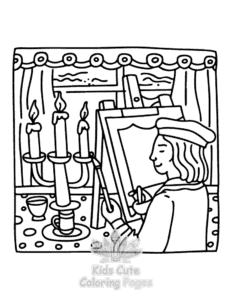 Easy Cute Cozy Eras coloring sheet for young children