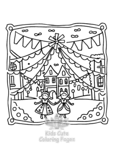 Easy Cute Cozy Eras coloring sheet for young children