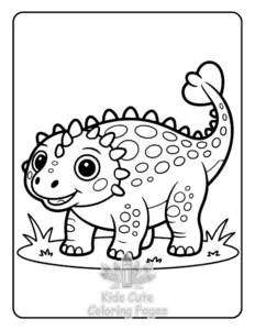 Simple Cute Dinosaur World coloring page for toddlers