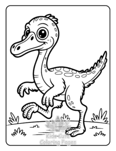 Printable Cute Dinosaur World coloring sheet for preschoolers