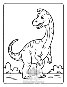 Cute Dinosaur World coloring page for boys, printable at home
