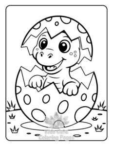 Free printable Cute Dinosaur World coloring page for kids