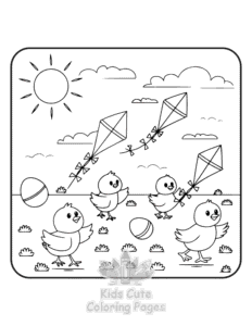 Free printable Cute Easter coloring page for kids