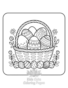 Easy Cute Easter coloring sheet for young children