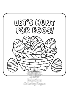Cute Easter coloring page for boys, printable at home