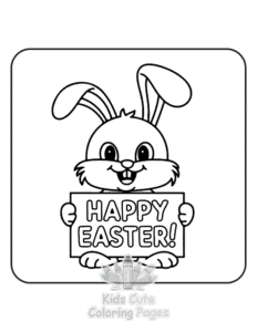 Simple Cute Easter coloring page for toddlers