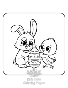 Easy Cute Easter coloring sheet for young children