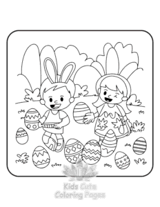 Free printable Cute Easter coloring page for kids