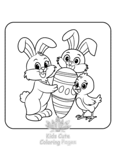 Easy Cute Easter coloring sheet for young children