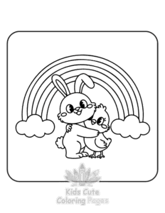 Simple Cute Easter coloring page for toddlers