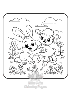 Printable Cute Easter coloring sheet for preschoolers