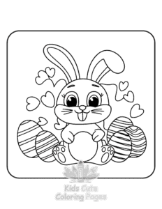 Easy Cute Easter coloring sheet for young children