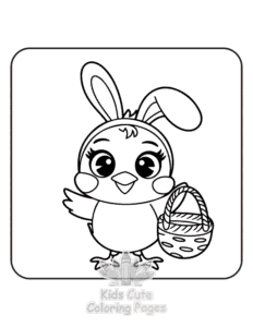 Free printable Cute Easter coloring page for kids