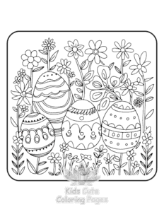 Cute Easter coloring page for girls, free to print