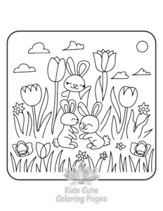 Printable Cute Easter coloring sheet for preschoolers