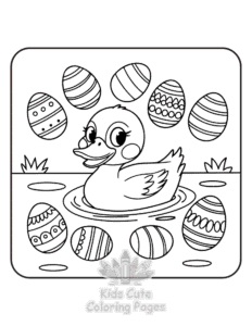 Cute Easter coloring page for girls, free to print