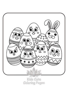Easy Cute Easter coloring sheet for young children