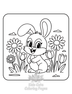 Easy Cute Easter coloring sheet for young children
