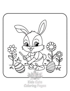 Cute Easter coloring page for boys, printable at home