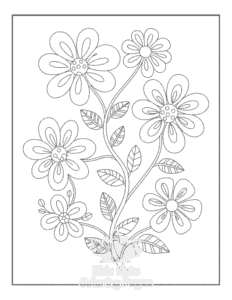 Cute Flowers coloring page for boys, printable at home
