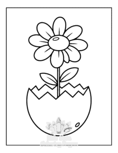 Simple Cute Flowers coloring page for toddlers