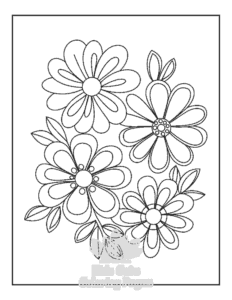 Cute Flowers coloring page for boys, printable at home