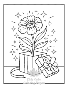 Cute Flowers coloring page for classroom activities