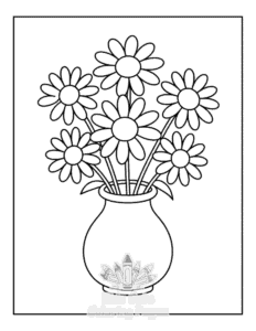 Simple Cute Flowers coloring page for toddlers