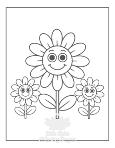 Free Cute Flowers coloring pages to print at home