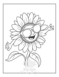 Cute Flowers coloring page for boys, printable at home