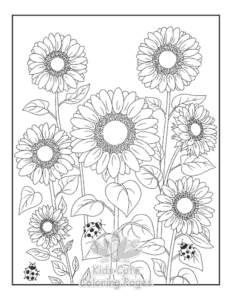 Easy Cute Flowers coloring sheet for young children