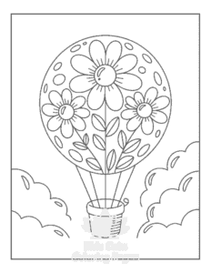 Free printable Cute Flowers coloring page for kids