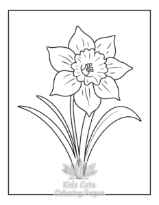 Cute Flowers coloring page for girls, free to print