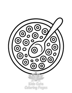 Cute Foods & Drinks coloring page for girls, free to print