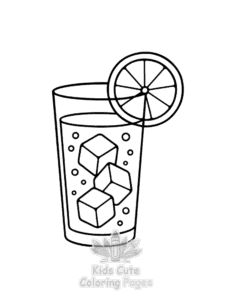 Simple Cute Foods & Drinks coloring page for toddlers