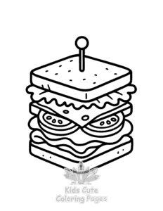 Cute Foods & Drinks coloring page for boys, printable at home