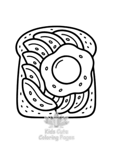 Cute Foods & Drinks coloring page for girls, free to print