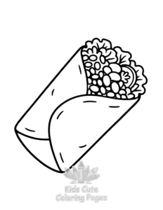 Simple Cute Foods & Drinks coloring page for toddlers