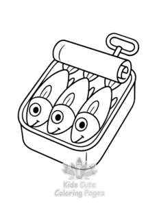 Printable Cute Foods & Drinks coloring sheet for preschoolers