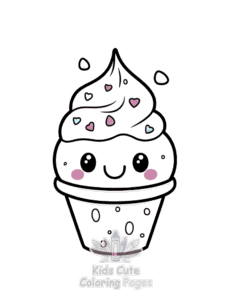 Free Cute Kawaii Ice Cream coloring pages to print at home