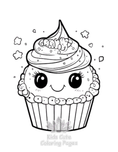 Cute Kawaii Ice Cream coloring page for classroom activities