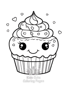 Free printable Cute Kawaii Ice Cream coloring page for kids