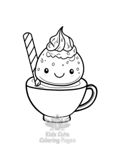 Free Cute Kawaii Ice Cream coloring pages to print at home