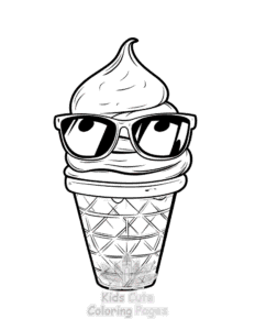 Free Cute Kawaii Ice Cream coloring pages to print at home