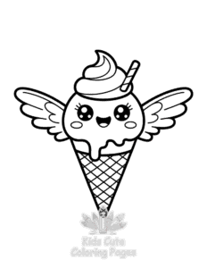 Free Cute Kawaii Ice Cream coloring pages to print at home
