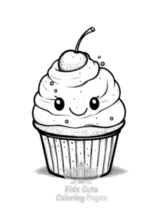 Printable Cute Kawaii Ice Cream coloring sheet for preschoolers