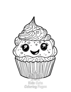 Printable Cute Kawaii Ice Cream coloring sheet for preschoolers